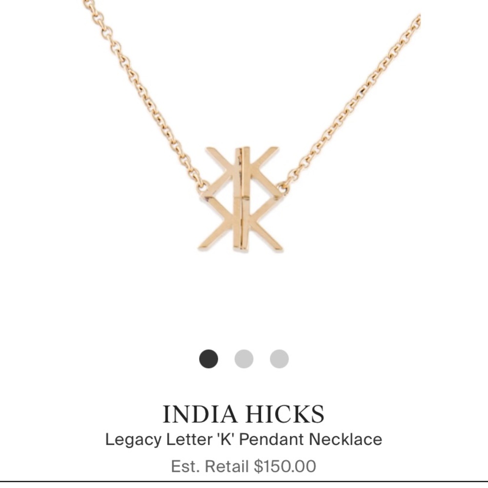 India Hicks K necklace